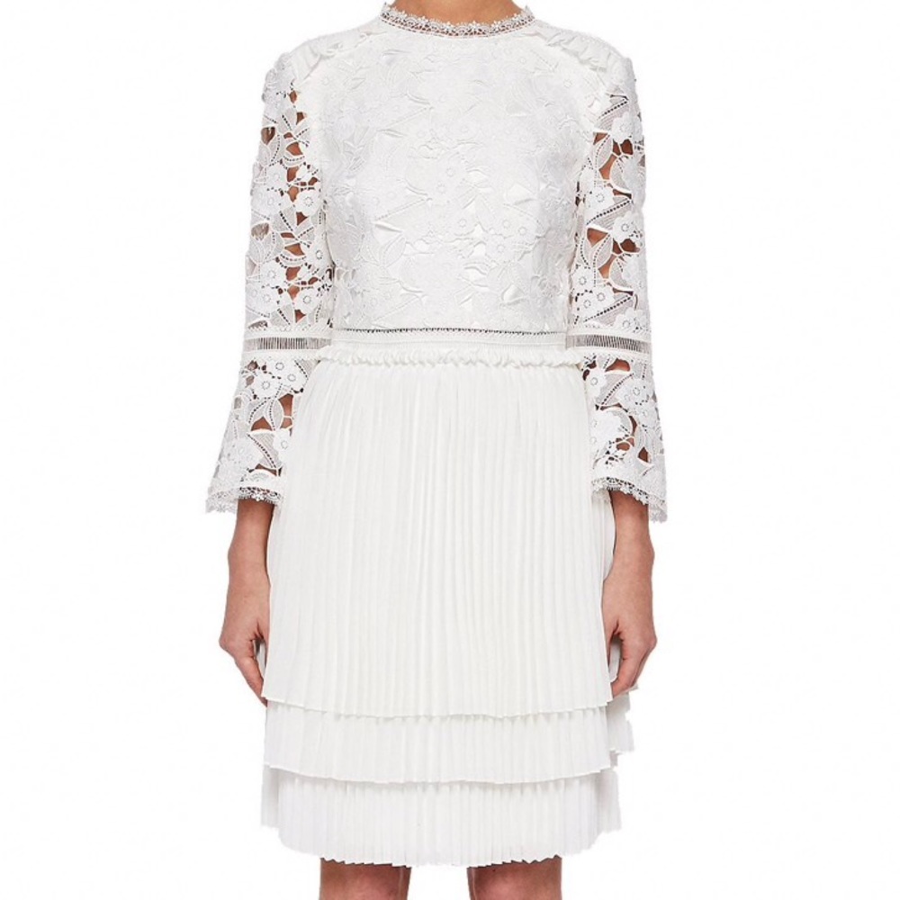 Ted Baker Stefoni Pleated Skirt Lace Wedding Dress